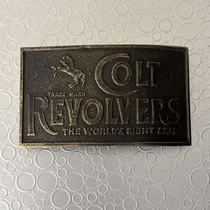 Vintage Colt Revolvers Belt Buckle Lewis Buckles Chicago Worlds Right Arm